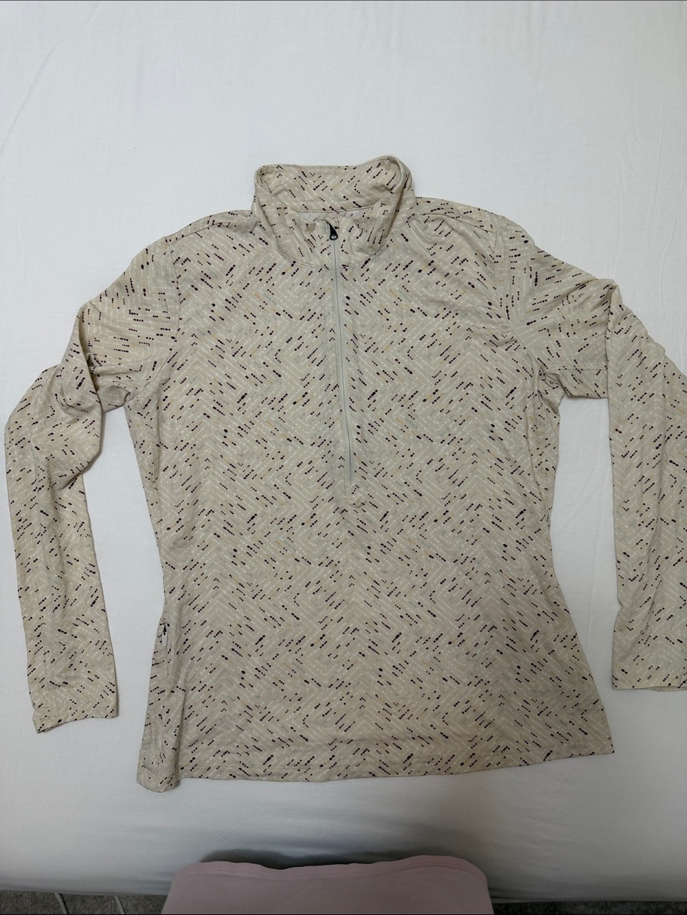 CALIA by Carrie Underwood Cream Speckled Quarter-Zip golf Jacket
